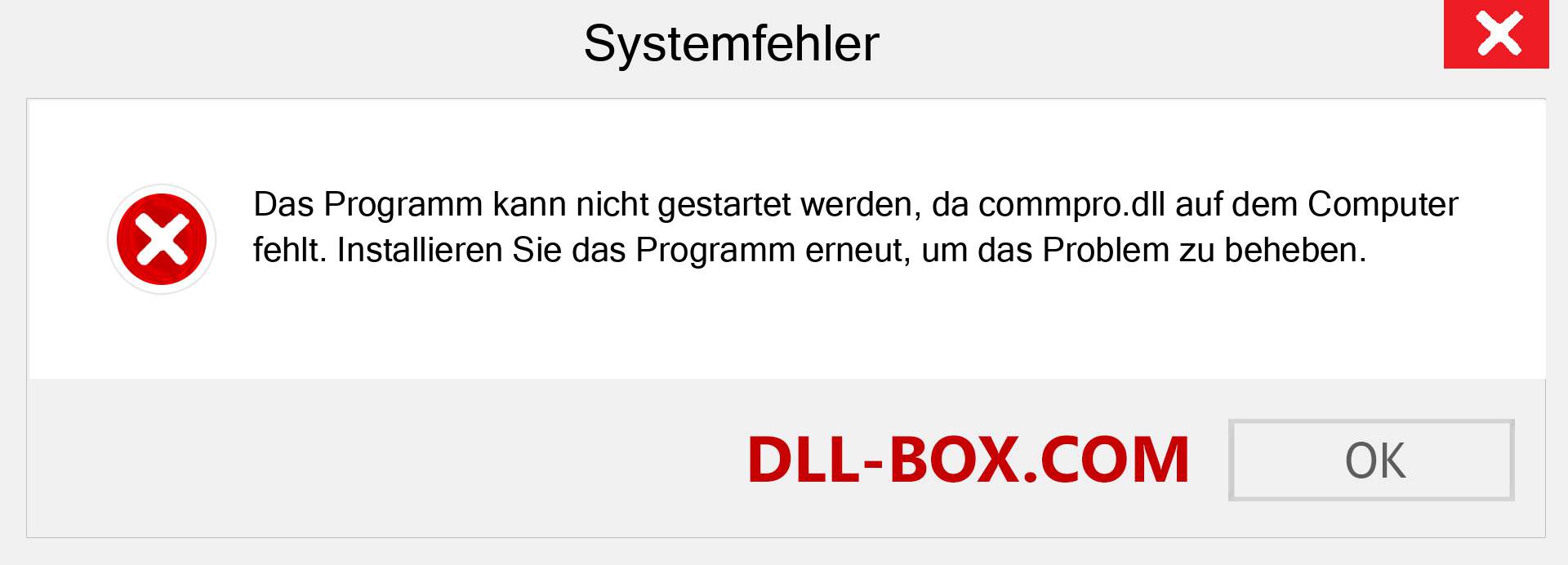 commpro.dll-Datei fehlt?. Download für Windows 7, 8, 10 - Fix commpro dll Missing Error unter Windows, Fotos, Bildern