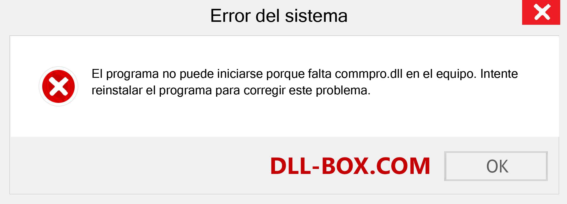 ¿Falta el archivo commpro.dll ?. Descargar para Windows 7, 8, 10 - Corregir commpro dll Missing Error en Windows, fotos, imágenes