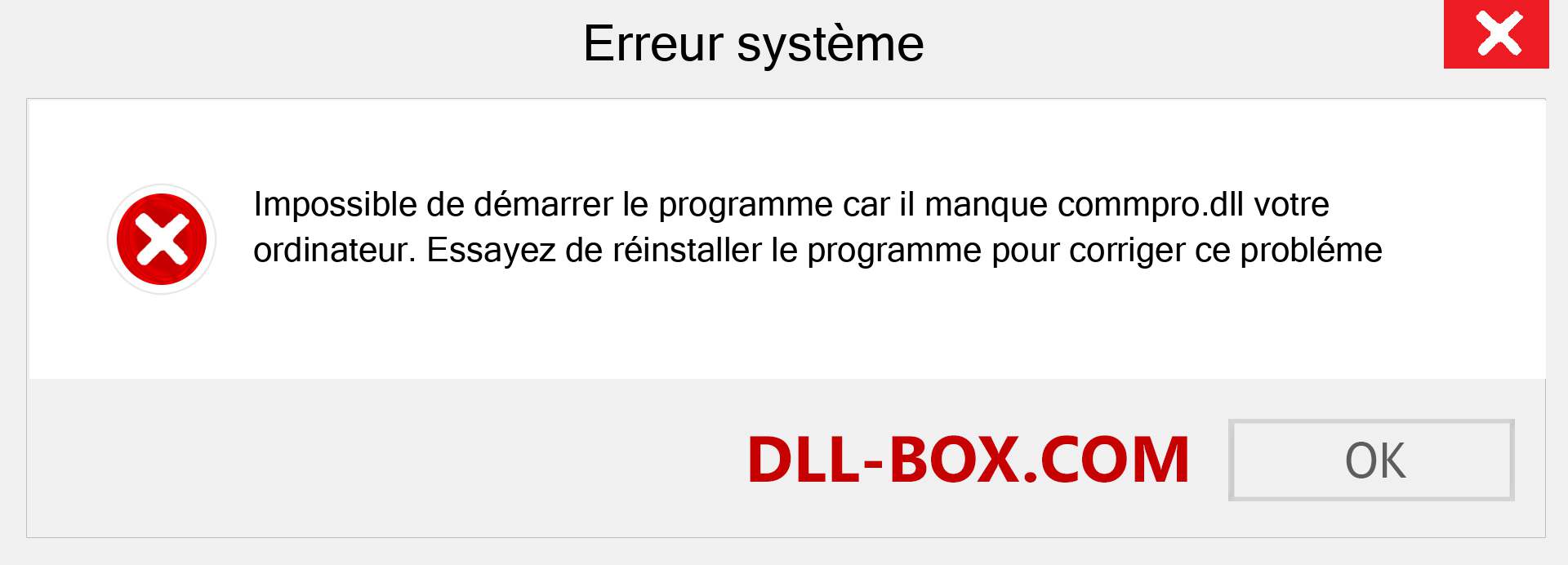 Le fichier commpro.dll est manquant ?. Télécharger pour Windows 7, 8, 10 - Correction de l'erreur manquante commpro dll sur Windows, photos, images